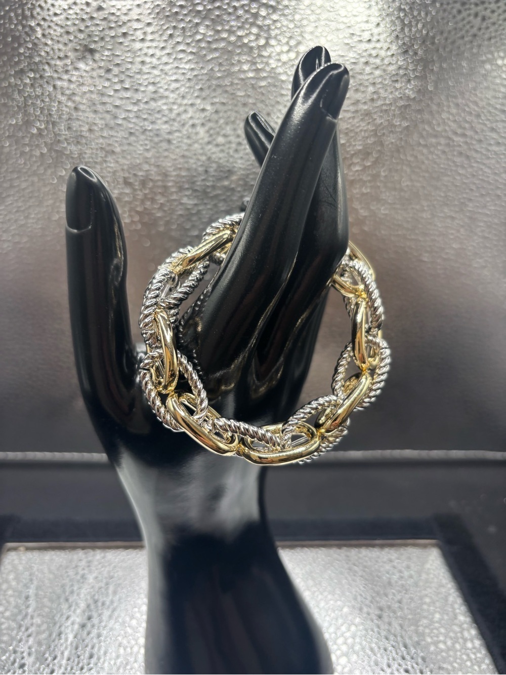 Two-Tone Gold & Silver Link Bracelet - Women Jewelry
